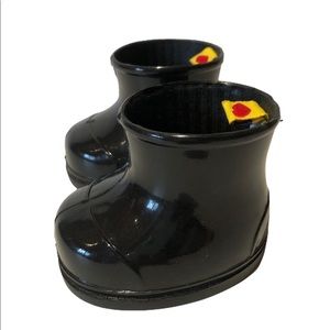 Build A Bear Brand  Black Shiny Rain Boots Shoes